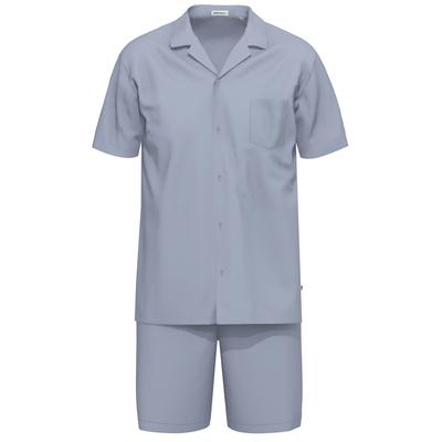 Schlafanzug SEIDENSTICKER "Herren Schlafanzug kurz bodywear", Herren, Gr. 58, blau (nightblau), Homewear-Sets Schlafanzug