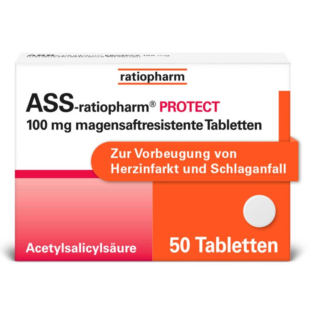 ratiopharm GmbH ASS-ratiopharm PROTECT 100 mg magensaftresistente Tabletten 15577567