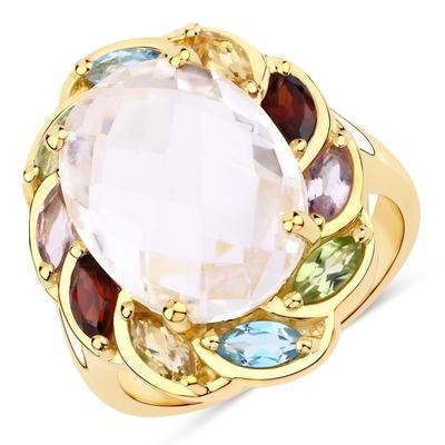 Fingerring RAFAELA DONATA "K701" Gr. 54, bunt (gelbgold), Fingerringe, Damen, 54, 2,8mm, Fingerring, aus Sterling Silber