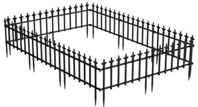 Costway 5-Pack/10-Pack Decorative Metal Garden Fence No Dig Landscape Fencing for Lawn-M
