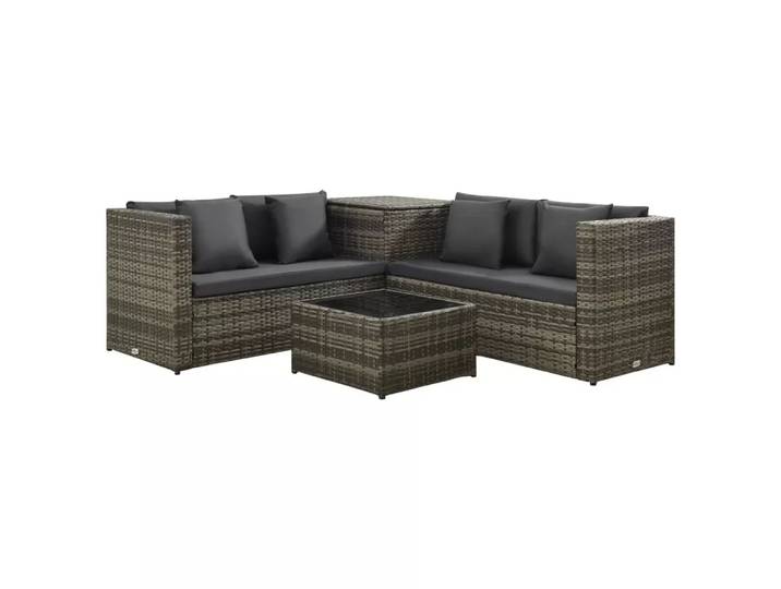 VidaXL - Gartengarnitur poly-rattan, One Size, Grau