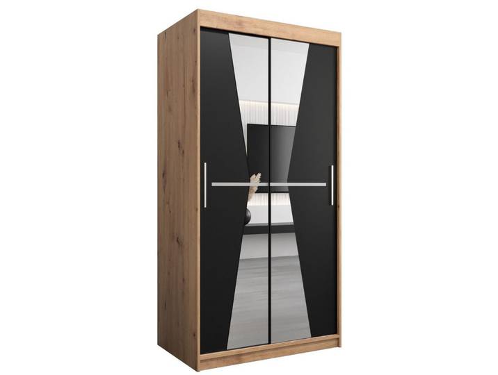ABIKS MÖBEL Schwebetürenschrank MAROKO Schlafzimmerschrank - mit Spiegel, Kleiderstange, Regalen