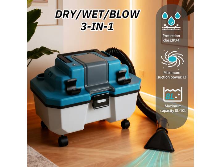 Aspirateur sans fil, portable, pour usage sec et humide, petit aspirateur à poussière pour batterie lithium Makita 18V