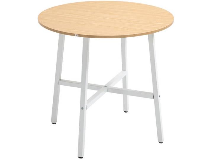 Redom Esstisch 80/80/76 cm für 4 Personen mit furnierter Holzwerkstoffplatte und Metallgestell, Naturholz, Braun, 80x76x80 cm, Esszimmer, Esstische