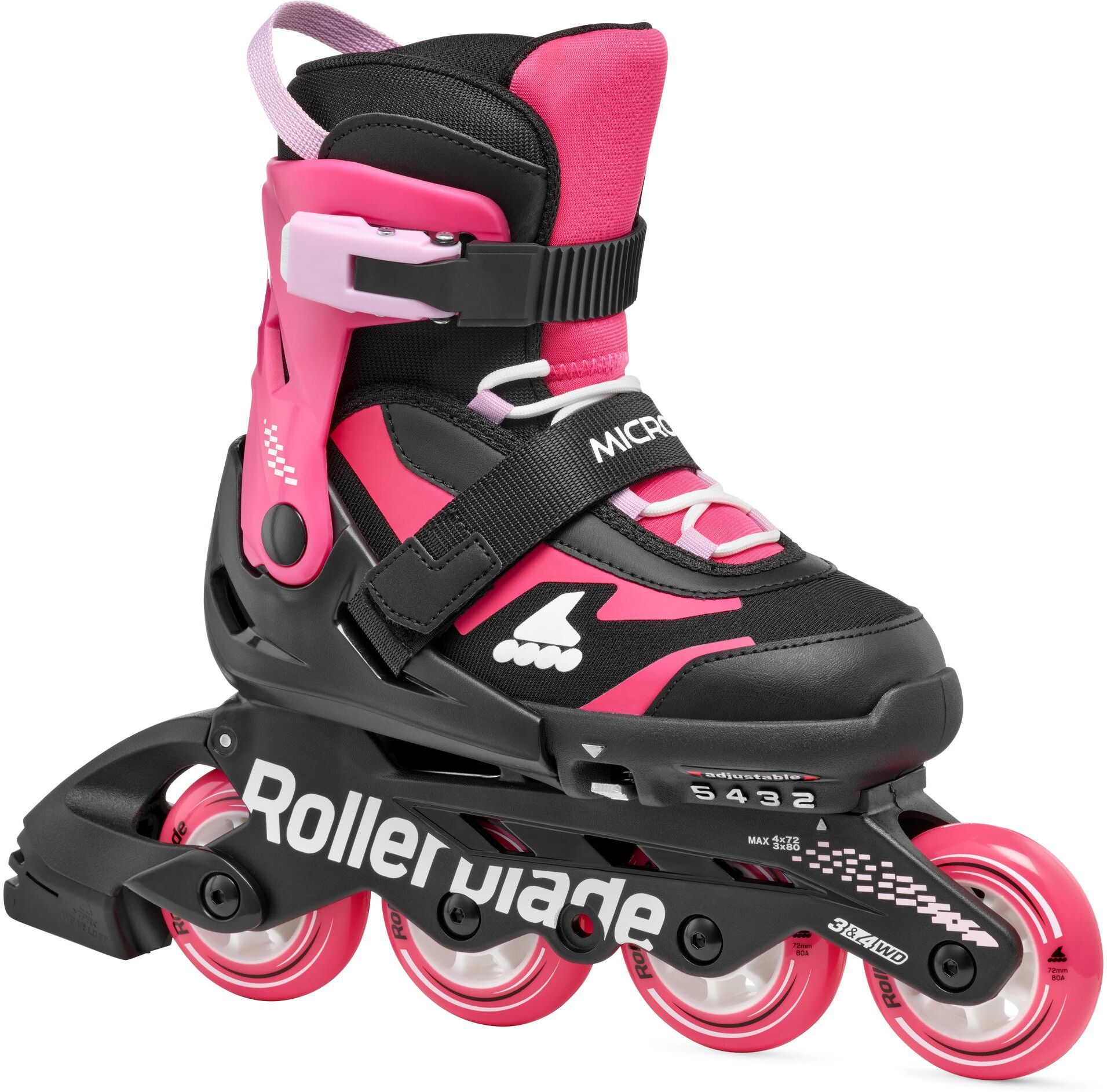 Inlineskates ROLLERBLADE "Microblade 28-32", rosa (rosa, schwarz), Inlineskates_Rollschuhe, Kinder, (bis ), Inlineskates rosa, schwarz (bis )