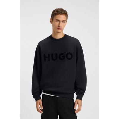 Sweatshirt HUGO "Dinex", Herren, Gr. XL, schwarz001, Sweatware, Obermaterial: 100% Baumwolle, unifarben, oversize normal, Rundhals, Bündchen, Sweatshirts Sweatshirt, Rundhalsausschnitt, Oversize Fit, Logo-Druck