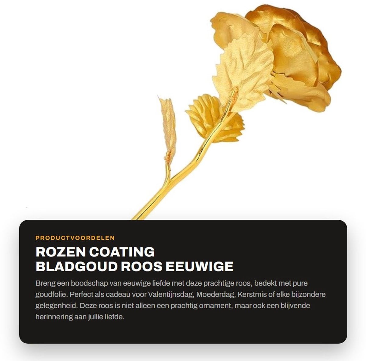 Dailygoods Decoratieve Rozen Goudfolie in Geschenkdoos