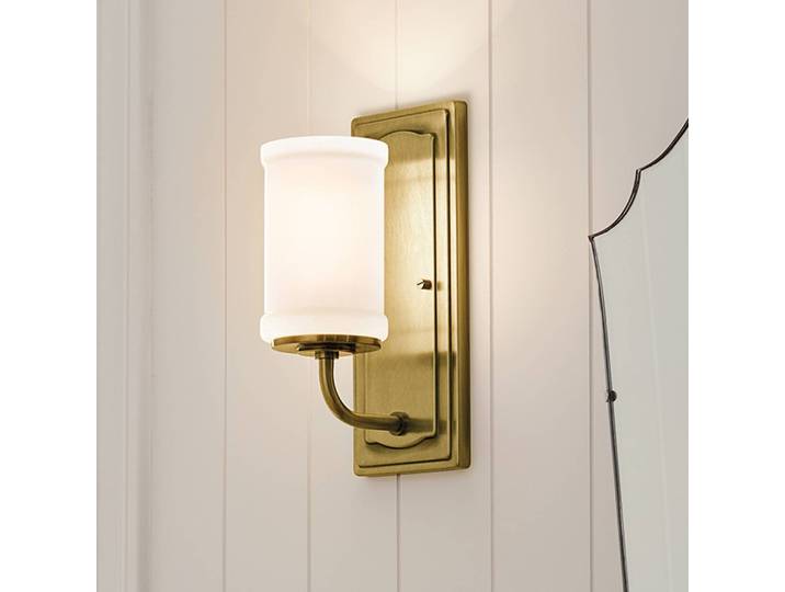 Wandlamp Vetivene, messing / goud, Badkamer, metaal, wandlamp