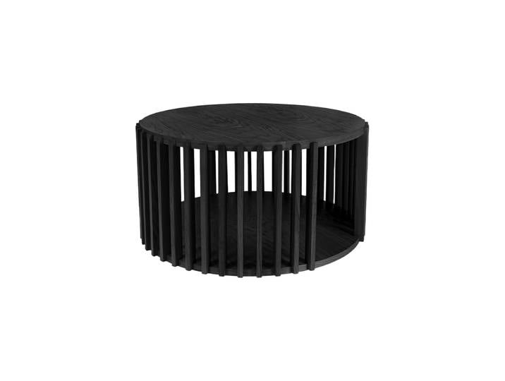 Design Couchtisch „Drum“ Ø 83 cm Eiche Schwarz MR.WOOD