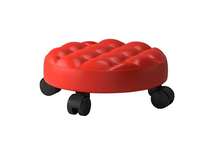 JFGCTYHXY Hocker mit Rollen, Roller Seat Kurze Rollfußhocker mit universellen Schwenkrollen(Red1)