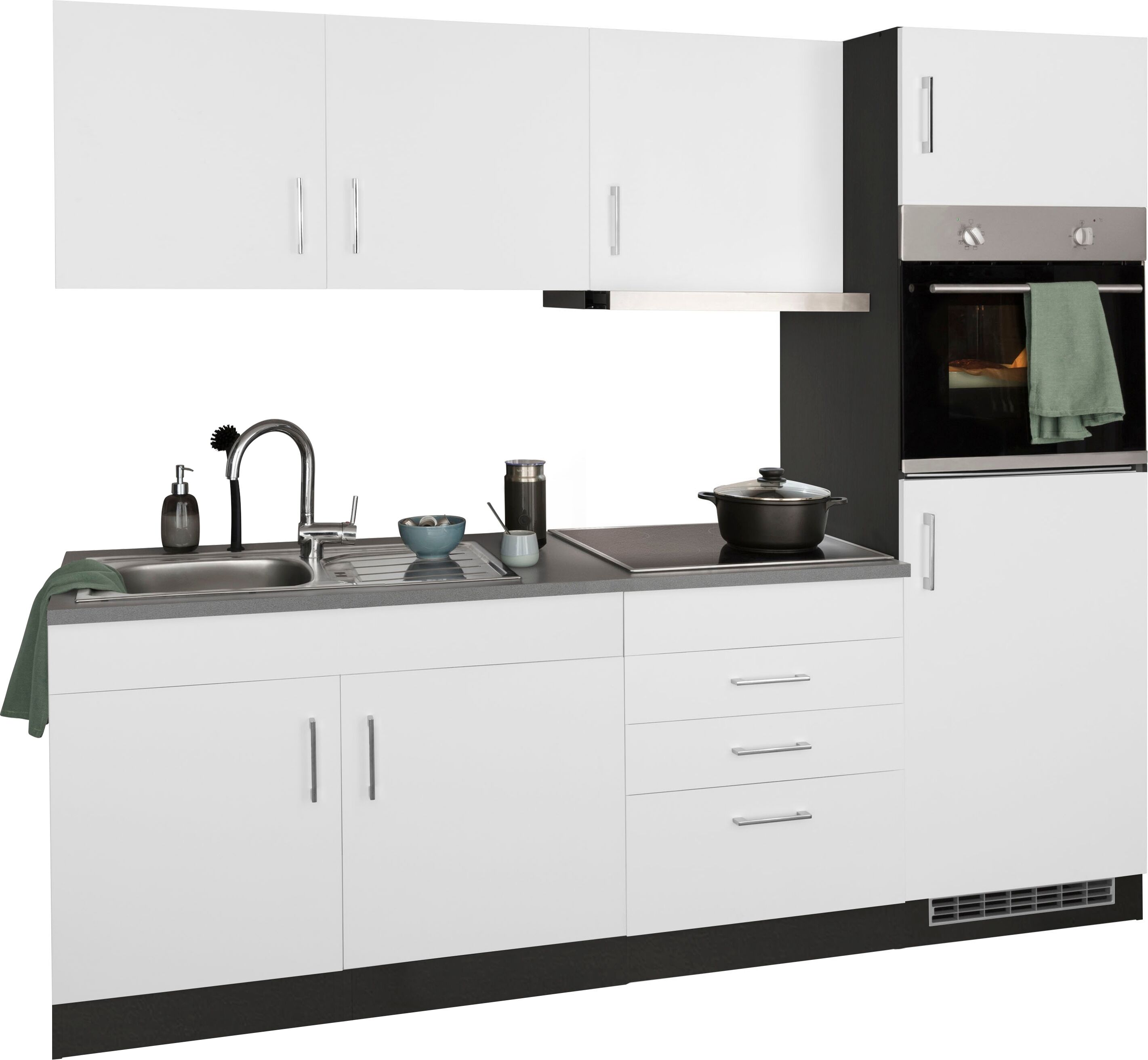KOCHSTATION "KS-Paris" Breite 220 cm, wahlweise mit E-Geräten und Induktion