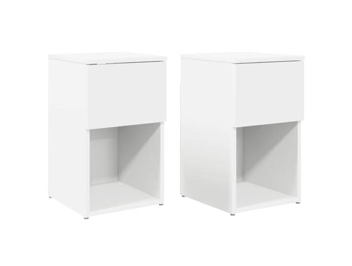 Tmriohed Bettschrank 2er Set Nachttisch Weiß 29x31,5x49cm Holzwerkstoff Kompakte Nachtkommode im 2er Set für Schlafzimmer & Wohnzimmer. Robuster Holzwerkstoff, stilvoll und pflegeleicht.