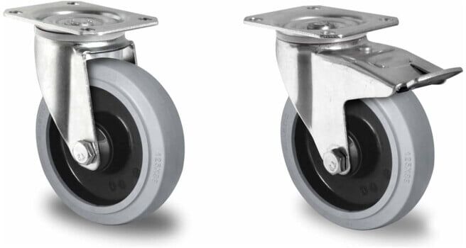 Set CASCOO Lenkrolle ø 125 mm Serie R4E2 Kugellager + Lenkrolle mit...
