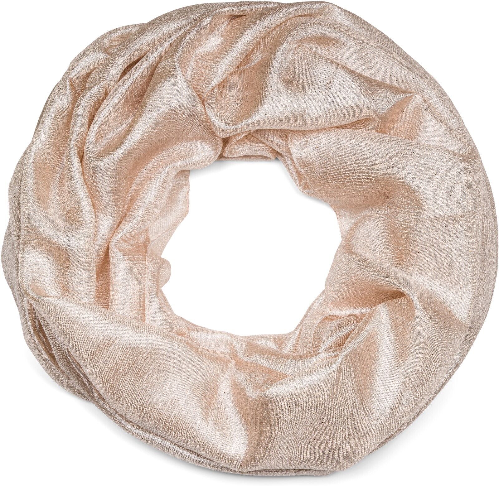 Loop STYLEBREAKER "Seidiger Einfarbiger Loop Glitzer", Damen, weiß (creme, beige), Obermaterial: 100% Viskose CV., Modisch, Modetücher Loop