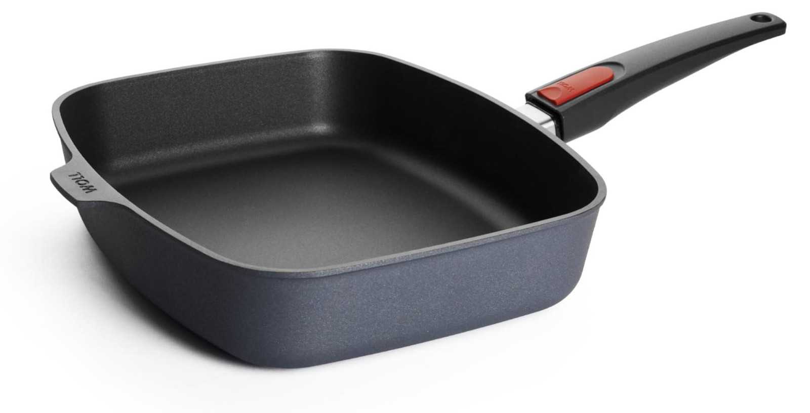 Norbert Woll Woll Diamond Lite rechthoekige braadpan met losse handgreep, geschikt voor inductie, 30 x 26 x 7 cm