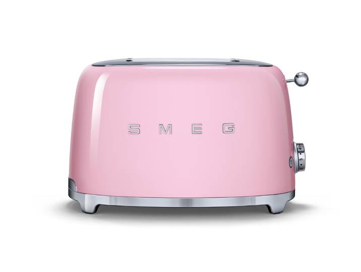 SMEG Toaster 50´S RETRO STYLE , rosa (rosa, silberfarben), B:31cm H:19,8cm T:19,5cm, Toaster, Toaster