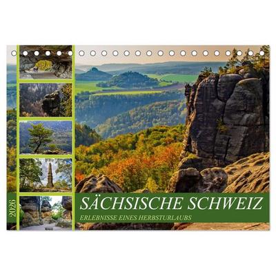 Sächsische Schweiz - Erlebnisse eines Herbsturlaubs (Tischkalender 2026 DIN A5 quer), CALVENDO Monatskalender