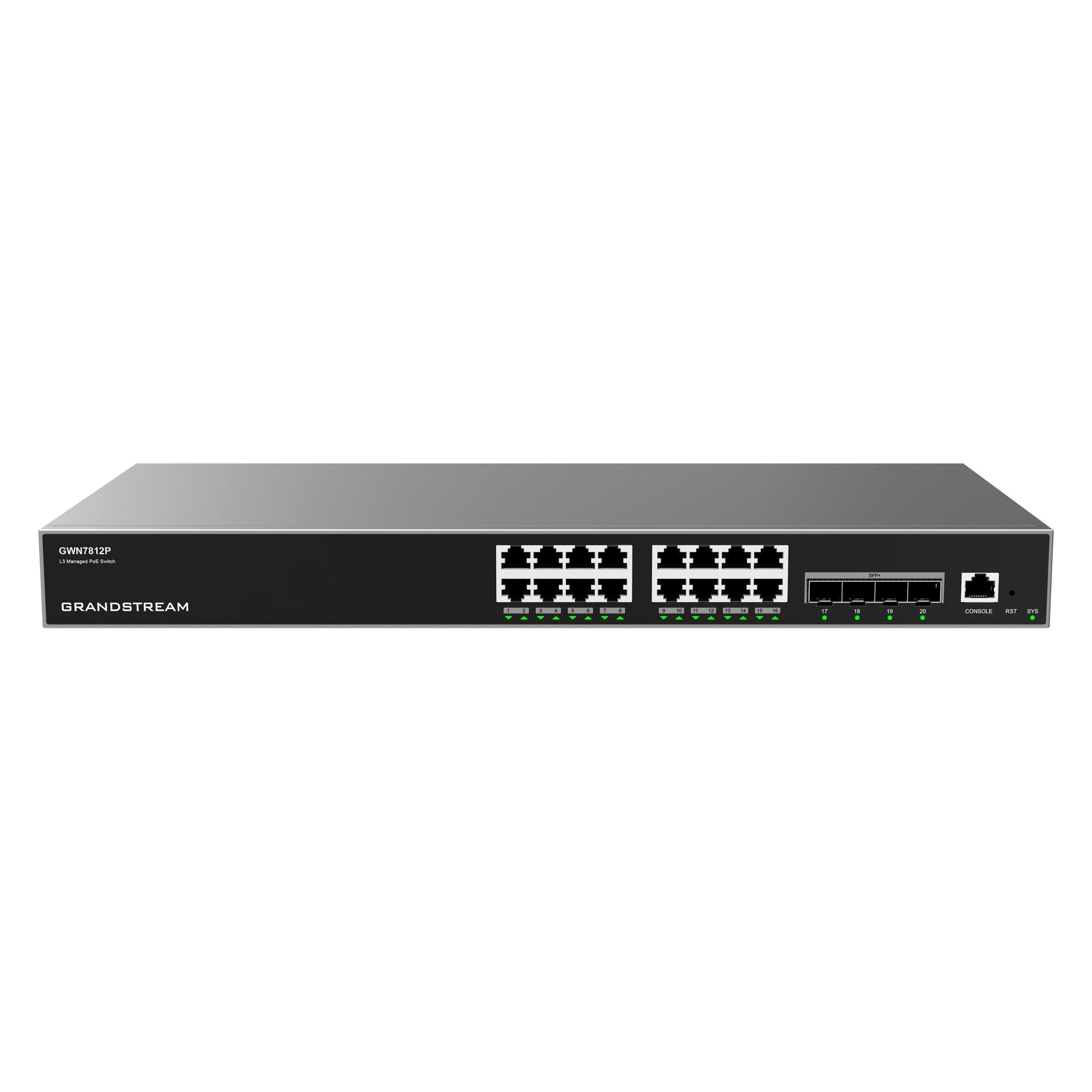 Grandstream GWN7812P Layer-3 Managed Switch 16-Port PoE (16 Ports) (GWN7812P)