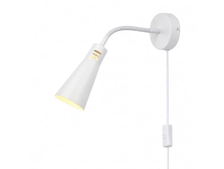 Relaxdays Lampe de lecture murale\, blanche col de cygne\, câble avec interrupteur\, E14\, métal\, lit