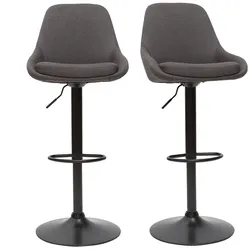 Höhenverstellbare Barhocker dunkelgrau (2er-Set) HOLO