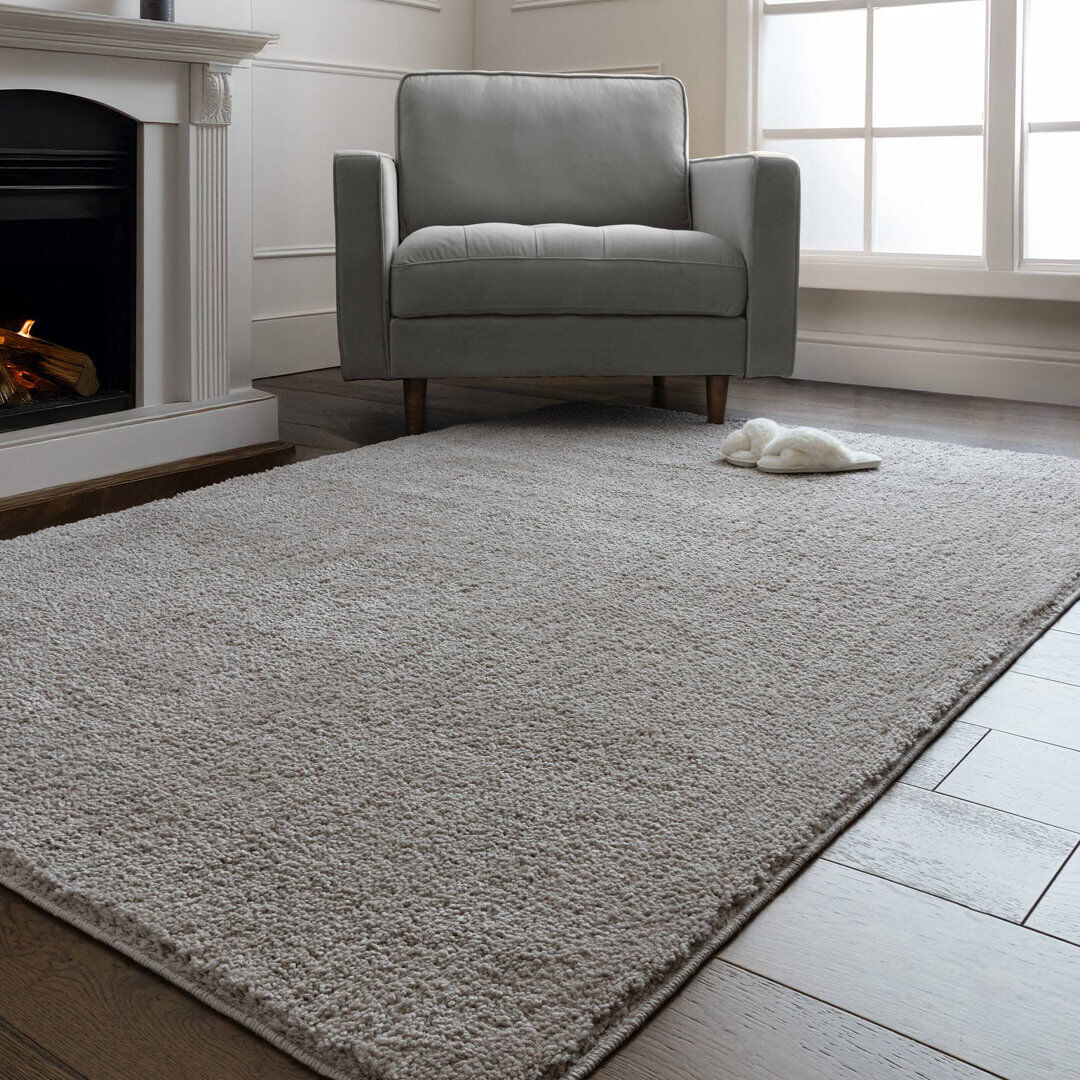 Ebern Designs Ronalee Rectangle Shag Washable Grey Rectangle 80 x 150 cm