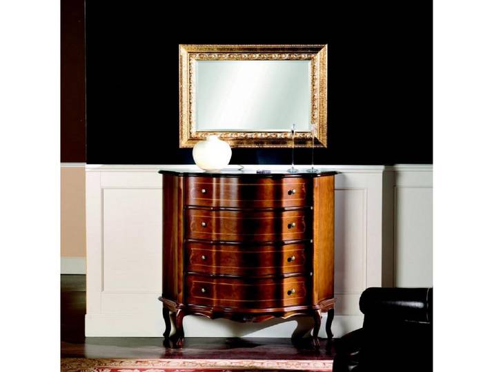 Xlmoebel Schubkastenkommode Barocke Holzkommode mit Spiegel in edlem Design und Handwerkskunst (2tlg Set (Kommode+Spiegel), 1 St., 2tlg Set (Kommode+Spiegel), Hergestellt in Europa