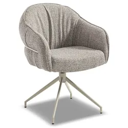 2er-Set [de]sign & more Stuhl Yulara Stoff Grau Taupe