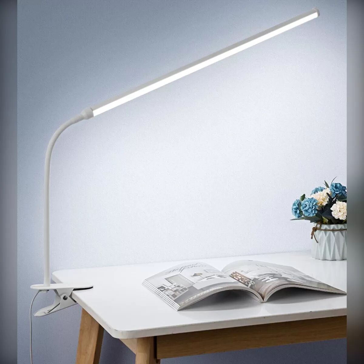 INF LED-Klemmleuchte für Augenpflege — Vollspektrum 13W USB-Klemme, Flimmerfrei, Einstellbare Farbtemperatur 28 cm