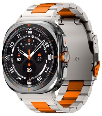 Everyday Crate Samsung Galaxy Watch Ultra 47mm Titanium Watch Band Adjustable Three Bead Metal Strap titanium Orange
