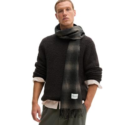 Schal MARC O'POLO "aus weicher Schurwolle", Herren, schwarz braun, Obermaterial: 100% Schurwolle, kariert, Modetücher Schal