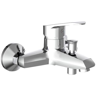 Wannenarmatur SCHÜTTE "Tessa", grau (chrom), B:18cm H:12cm T:14,8cm, Kunststoff, Messing, Metall, Armaturen, Mischbatterie Badewanne, Wasserhahn Bad, Wannenarmatur in Chrom