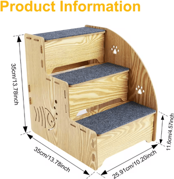 Inspire Essentials Anti Slip Dog Stairs For Small Dogs And Cats 3 Tier Pet Steps s