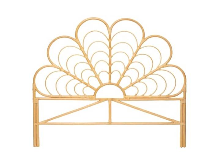 Atmosphera – Aoni Rattan-Kopfteil 160 x 140 cm, Blumenform, Bohème-Stil – Für EIN Doppelzimmer