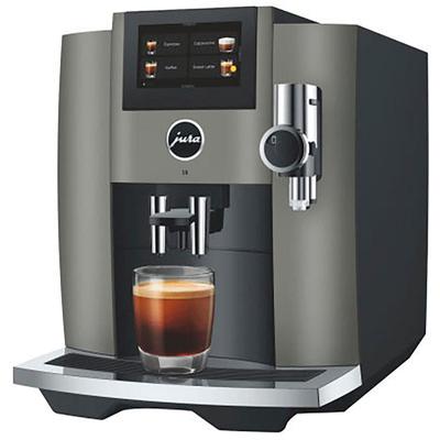 JURA Kaffeevollautomat "15482 S8 (EB)", grau (schwarz), B:34,8cm H:28cm T:44,6cm, Kaffeevollautomaten, 27 Spezialitäten, Touch, Sweet Foam & Sirupaufsatz, Kaffeevollautomat