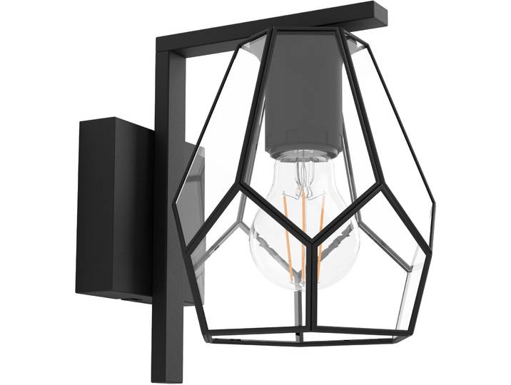 Eglo Wandlampe Mardyke Schwarz/klar Glas/Stahl - Wandlampe