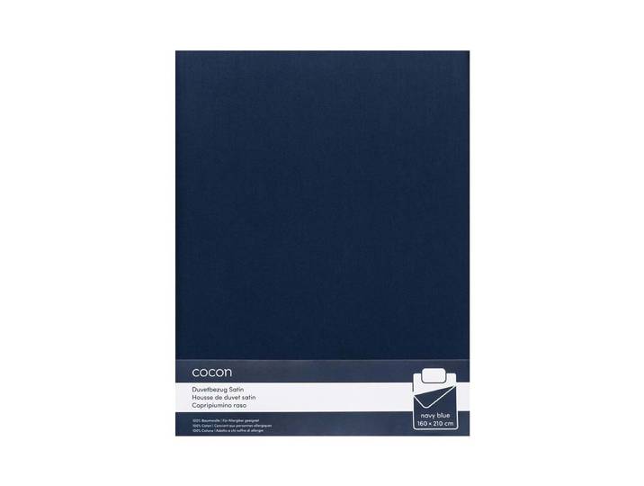 COCON Duvetbezug Satin 160 x 210 cm Marineblau