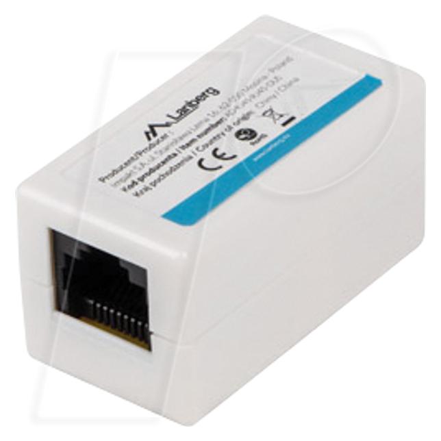 Lanberg AD-RJ45-RJ45-OU5 Kabeladapter RJ-45 Weiss (U/UTP, CAT5e, 0.10 m) (AD-RJ45-RJ45-OU5)
