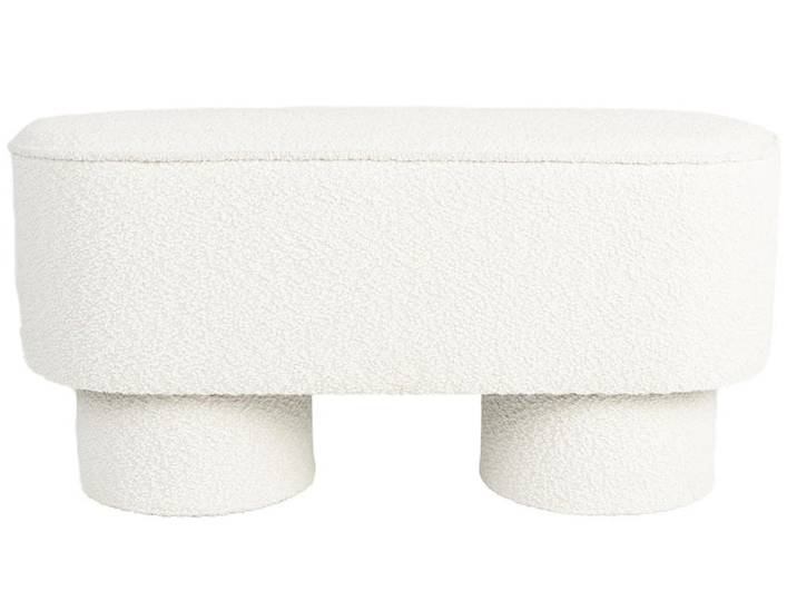 Sitzbank Marcos – aus Bouclé - Weiß - Luxusbetten24