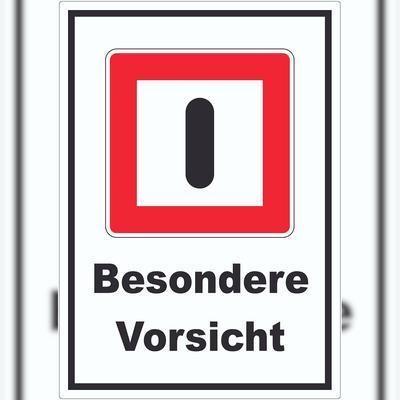 HB-Druck Gebot besondere Vorsicht walten zu lassen Aufkleber mit Text A4 (210x297mm)