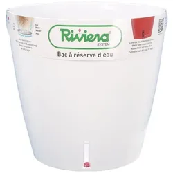 Riviera, Blumentopf, Selbstbewässernder Blumentopf Weiss Polypropylen rund Ø 36 x 33 cm (36 x 33 cm)