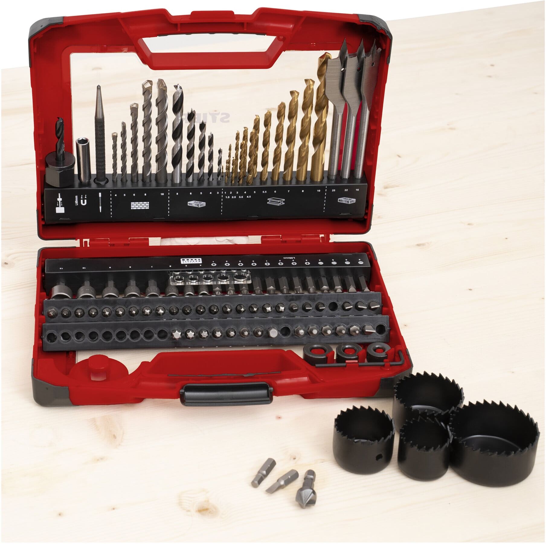 STIER TiN-Bohrer-, Säge- und Bit-Set 100-teilig (903120)