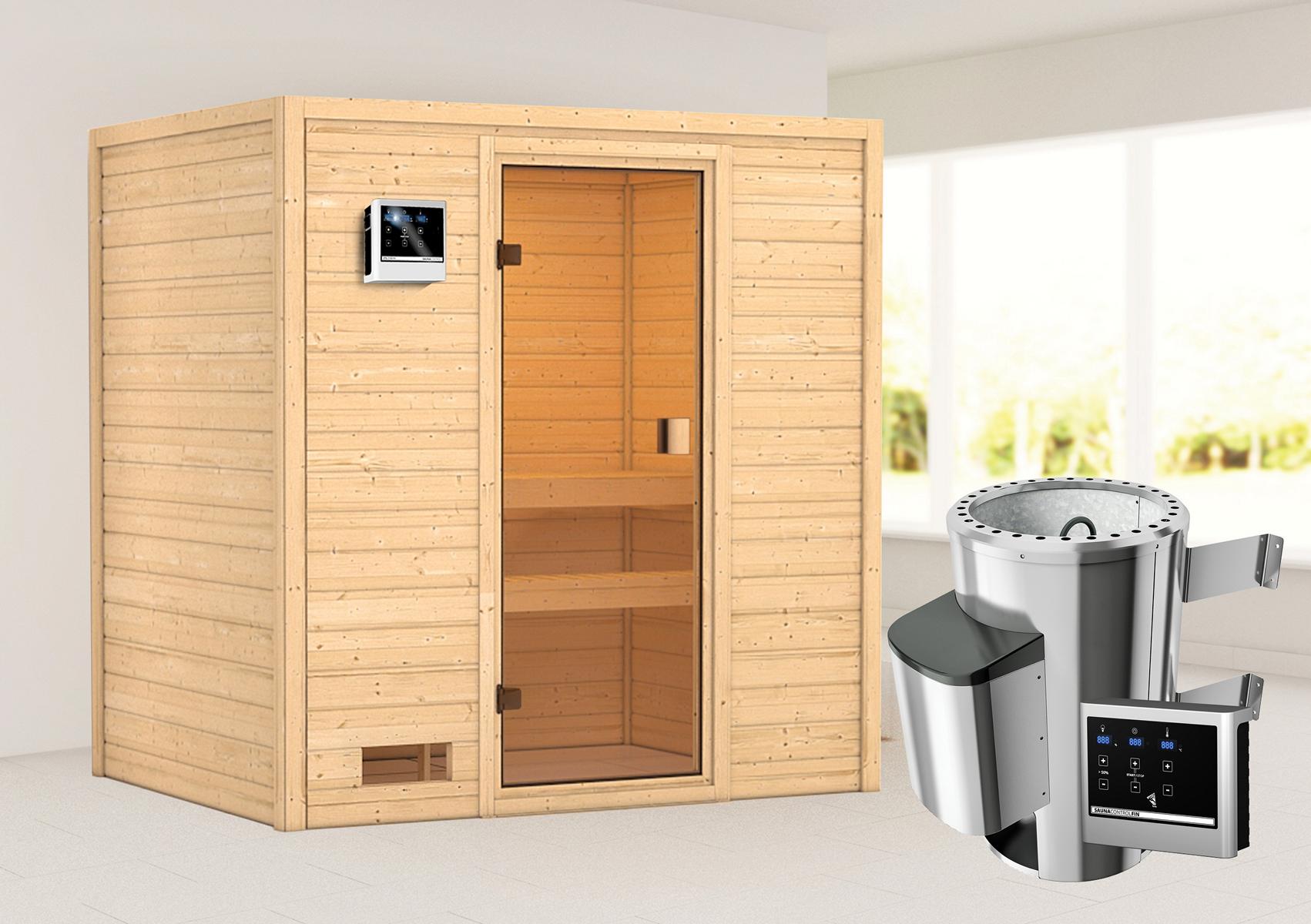 KARIBUHOLZT Sauna Selena Front, 3,6 kW externe Steuerung 16880452