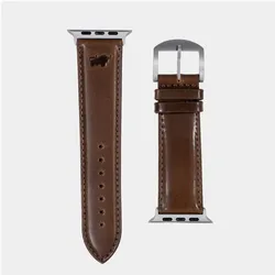 Braun Büffel CORDOVAN Armand für Apple Watch Ultra (Cordovanleder, Pferdeleder), Uhrenarmband, Braun