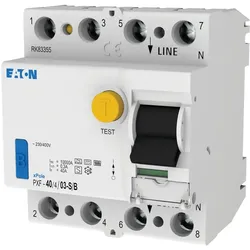 Eaton 300301 FI-Schalter, allstromsensitiv, 40 A, 4p, 300 mA, Typ S/B PXF-40/4/03-S/B