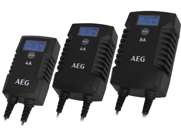 Autobatterie-Ladegerät AEG LD6 , schwarz (weiß, neutral), B:12,8cm H:10,2cm T:26,8cm, Kunststoff, Ladegeräte, Autobatterie-Ladegerät, Topseller
