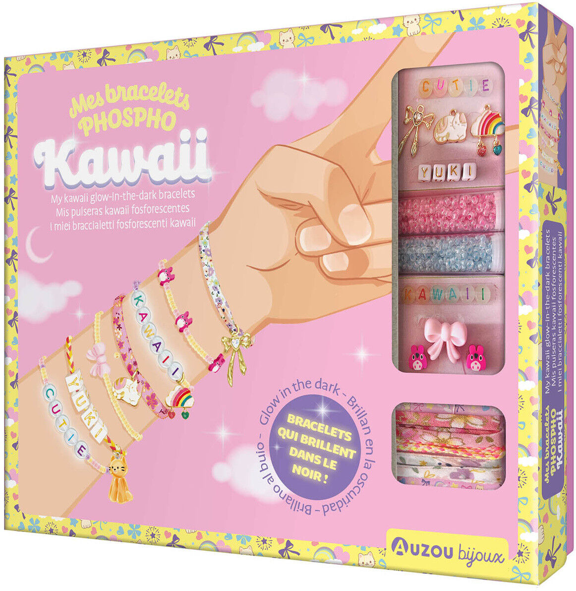 Ma boîte à bijoux : Mes bracelets phospho kawaii - Auzou