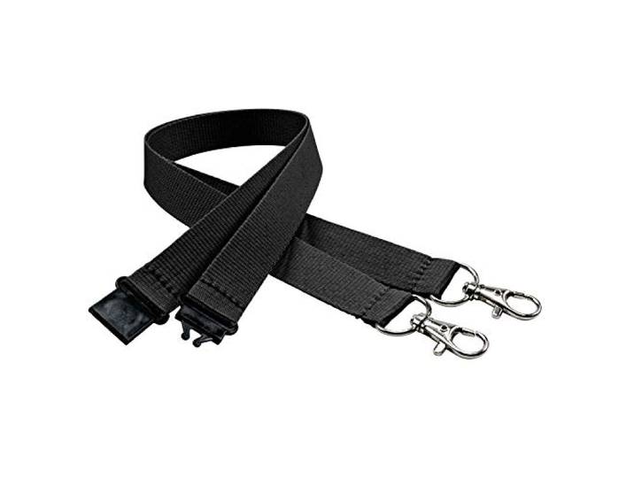 linie zwo ®, 100er Pack Schlüsselbänder 20 mm, 2x easy going Haken, Sicherheitsverschluss, Schwarz