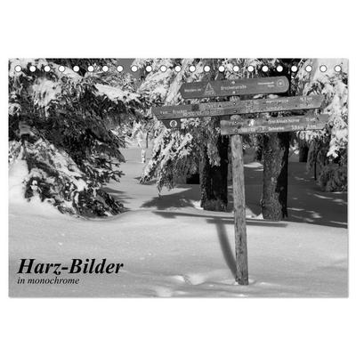 Harz-Bilder in monochrome (Tischkalender 2026 DIN A5 quer), CALVENDO Monatskalender