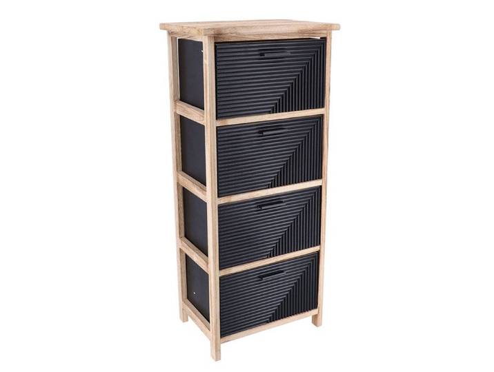 Lamento Armoire de Salle de Bain 4 Tiroirs Pieter Noir