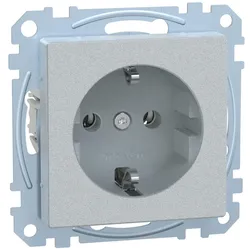 Merten MEG2301-0460 SCHUKO-Steckdose, Steckklemmen, aluminium, System M MEG23010460